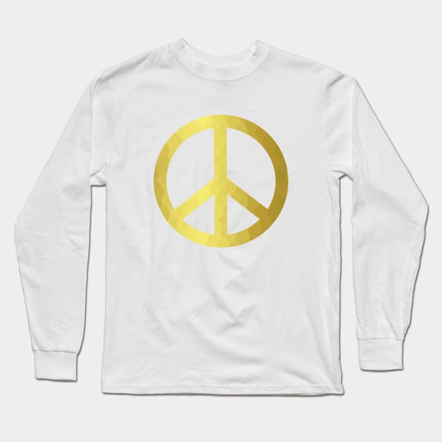 PEACE Sign Gold Long Sleeve T-Shirt by SartorisArt1